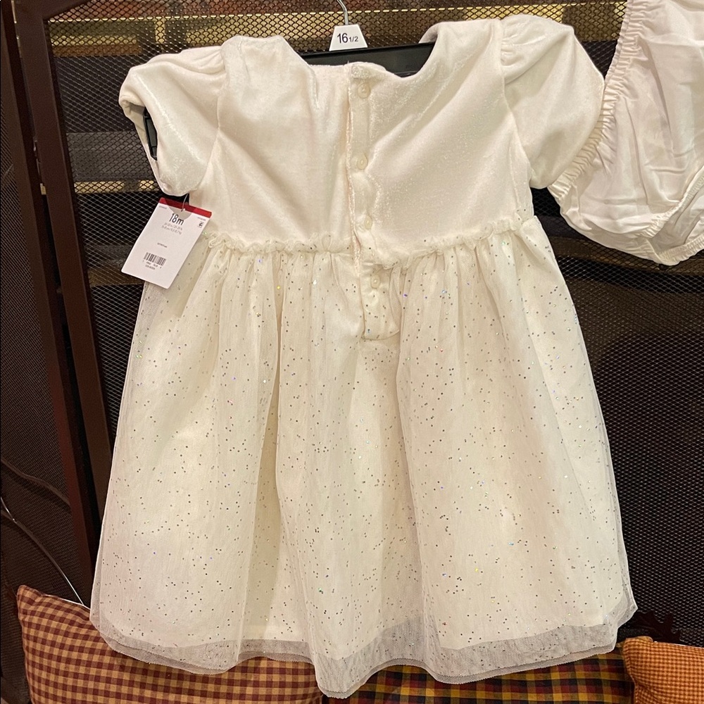 Carter's Cream Formal Kids Dress with Bloomers Easter Dress - Picture 3 of 4